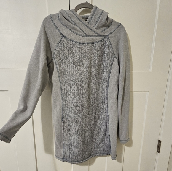 Prana Gray Women's Long Sweatshirt Light Blue Grey Large - Picture 10 of 10